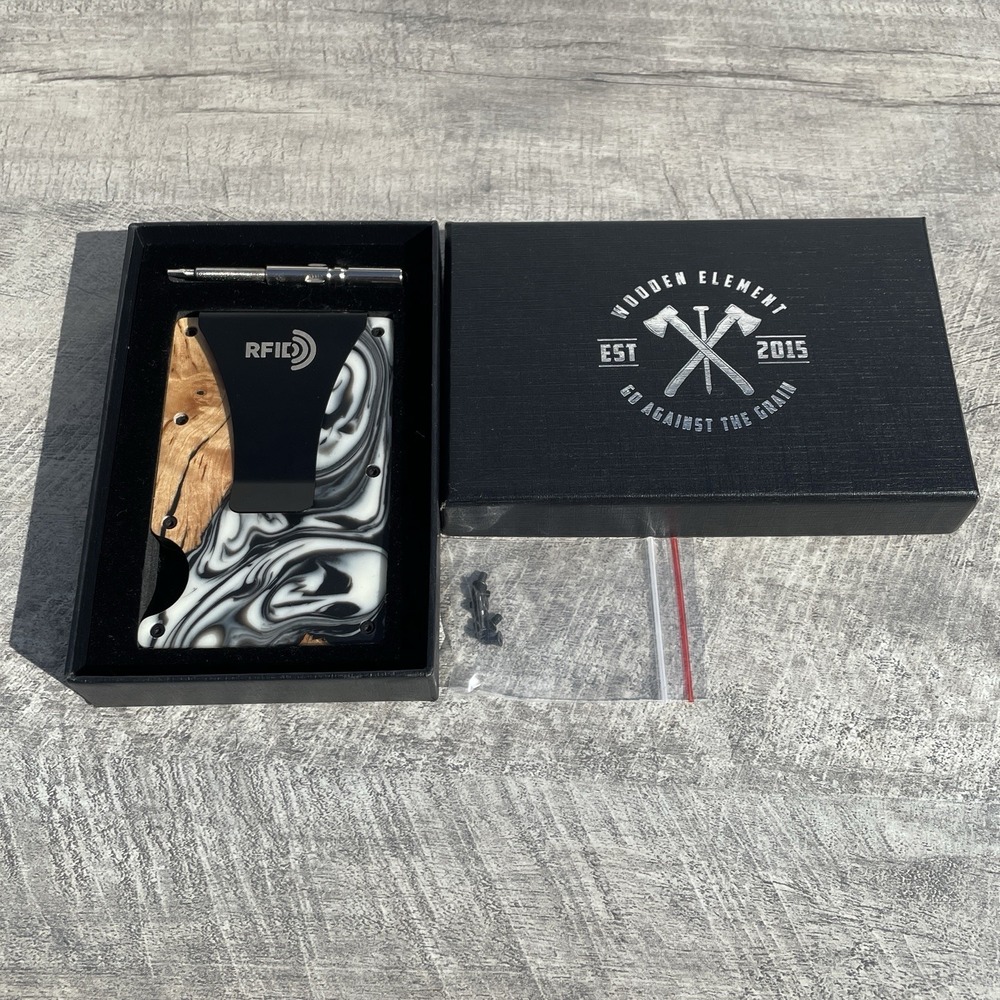 Wood Epoxy Wallet for Men - Laser Engraved - RFID Blocking